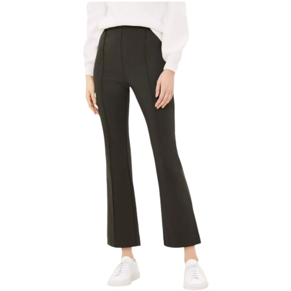 ANN TAYLOR LOFT HIGH WAISTED KICKED CROP BLACK PANTS Plus Size 16 New!